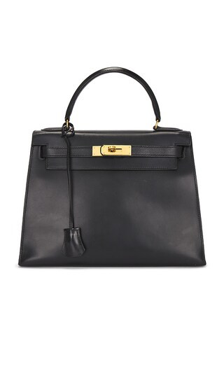 Hermes 1986 Box Kelly Sellier 28 Handbag in Black | Revolve Clothing (Global)