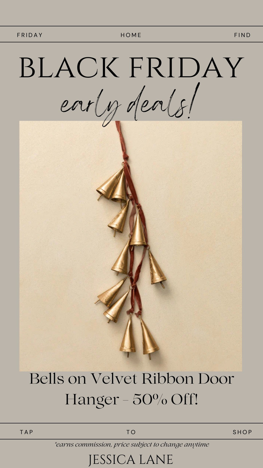 This bell door hanger with velvet ribbon is pure holiday magic — and half off! 🎀🔔#McGeeAndCo #FestiveTouches #HolidayEntryway #BlackFridaySale

#LTKCyberWeek #LTKHoliday #LTKSeasonal