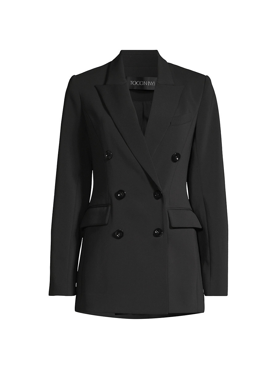 Women's Mia Double-Breasted Blazer - Jet - Size 2 | Saks Fifth Avenue