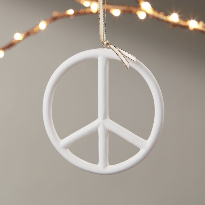 Bone China Peace Sign Christmas Tree Ornament + Reviews | CB2 | CB2