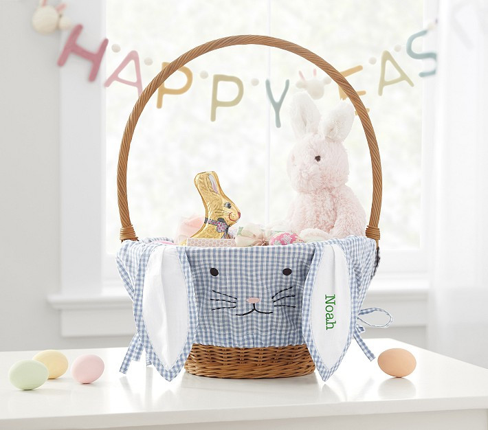 Gingham Bunny Face Easter Basket Liners | Pottery Barn Kids