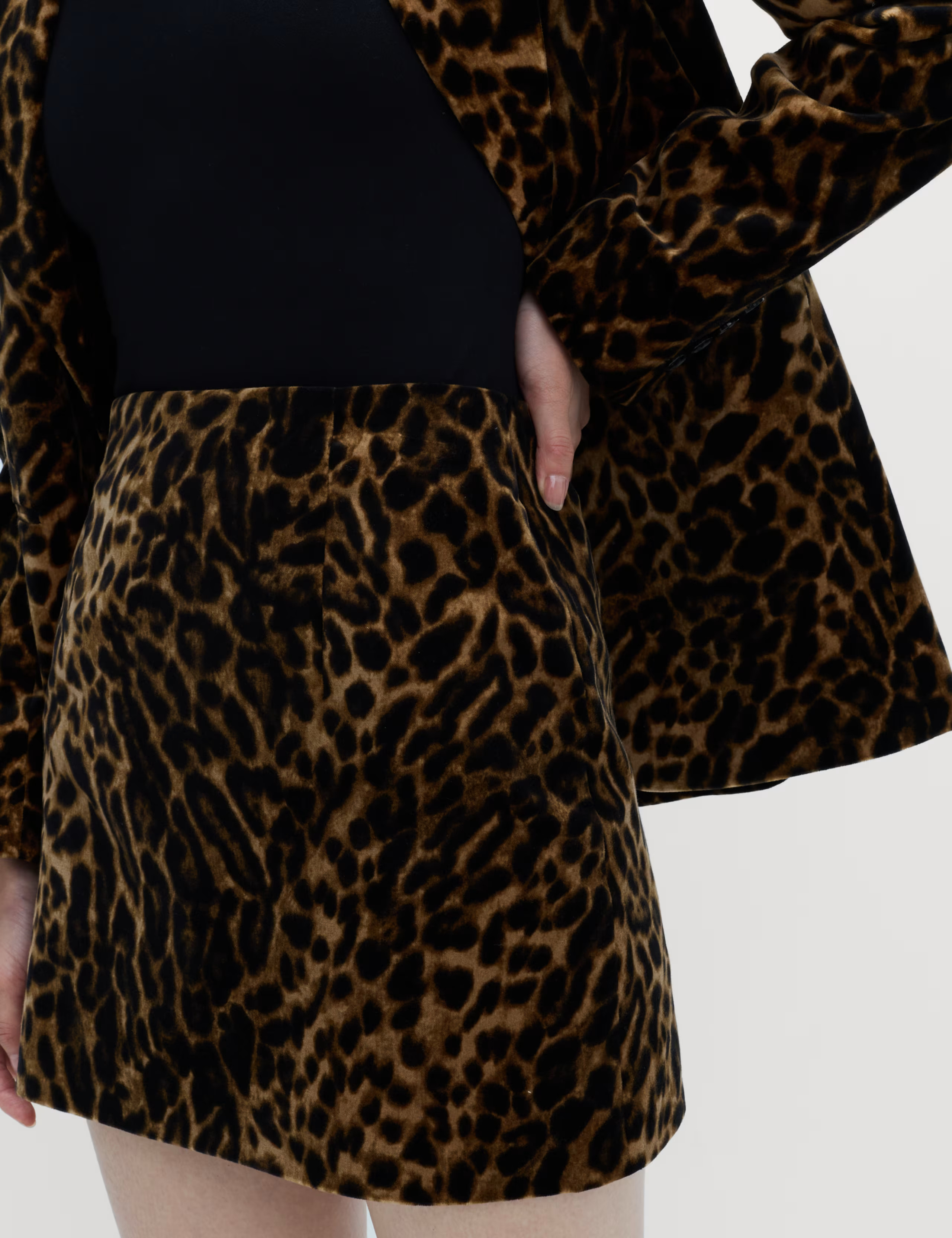 Cotton Rich Velvet Animal Print Mini Skirt | Marks & Spencer IE