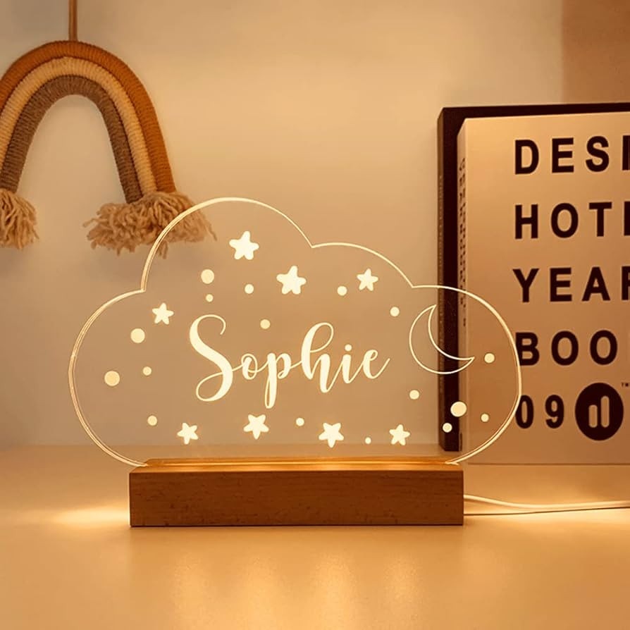 Wucidici Personalized Moon and Stars Night Light with Name,Custom Name Lamp as Birthday Gift for ... | Amazon (CA)