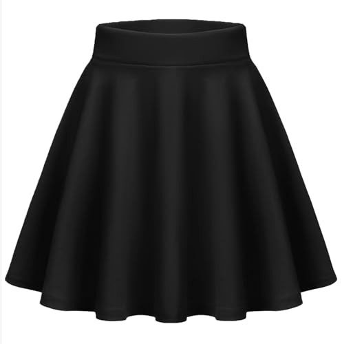 Zeagoo Plus Size Skirt Pleated Skirts for Women Mini Skirt Plaid Skirts High Waist A Line Skater for Lingerie Black | Amazon (US)