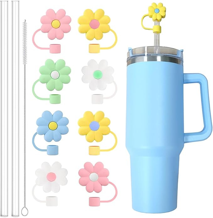 LXC YIZHIFA Silicone Dustproof Straw Cover Cap and 10MM Straw, Suitable for Stanley Cup Straw Cov... | Amazon (US)
