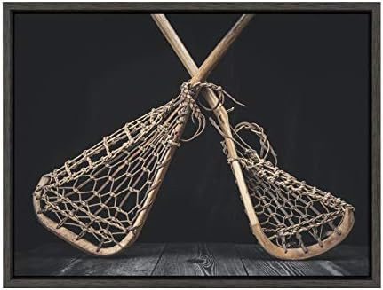 DesignOvation Sylvie Vintage Lacrosse Sticks Framed Canvas by Shawn St. Peter, 18x24 Dark Grey, T... | Amazon (US)