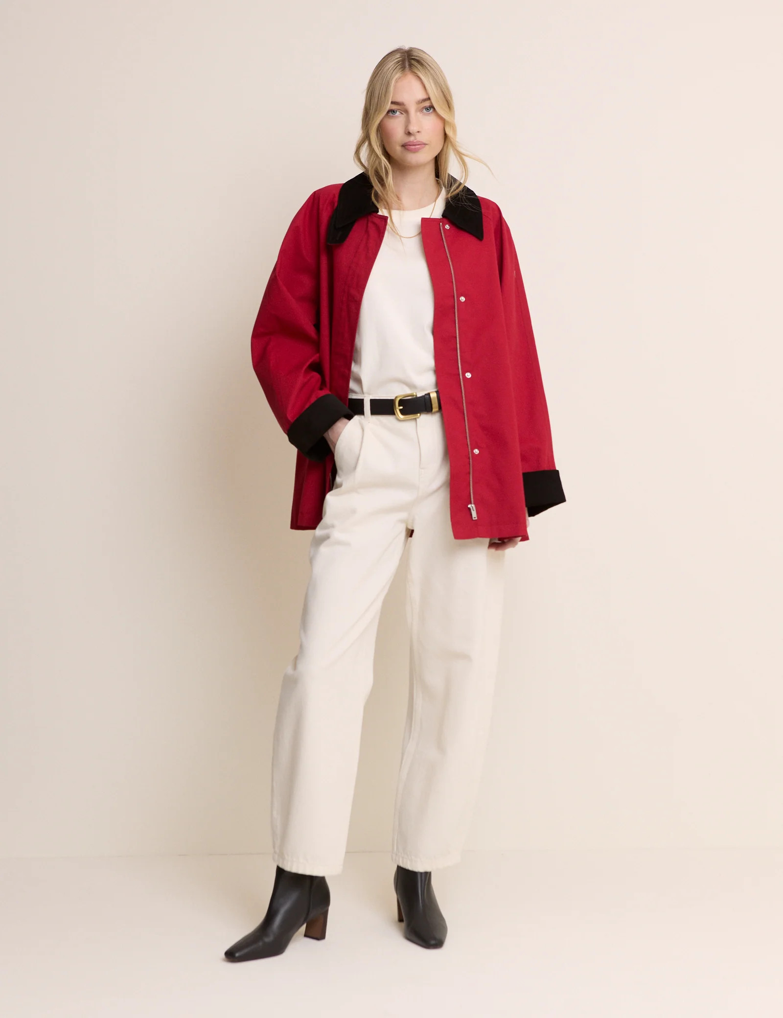 Red Cord Detail Barn Jacket | Nobody's Child
