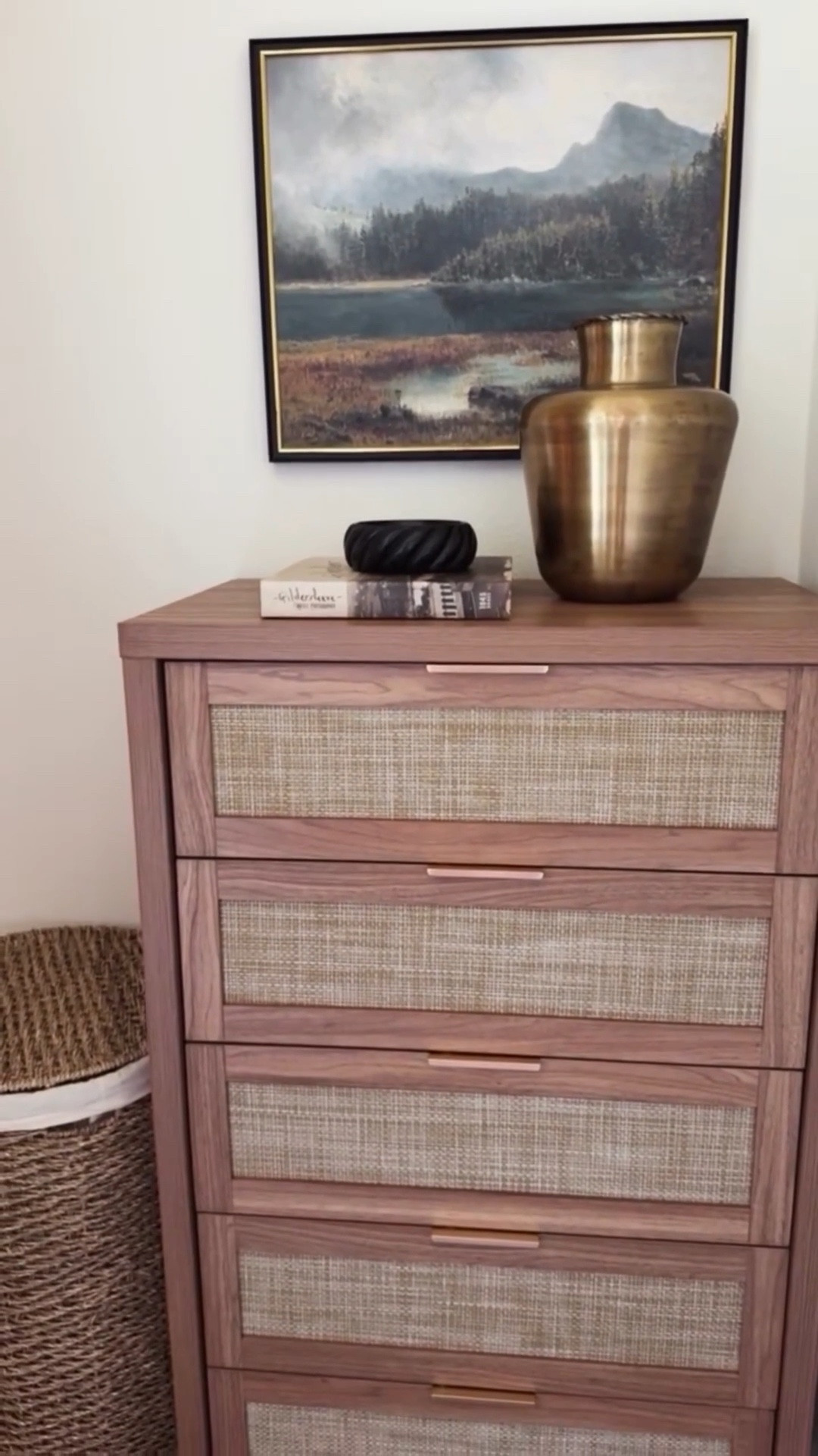 A wooden dresser with woven details and gold hardware, a laundry hamper that belongs in the room (not hidden in the closet), art that adds soul, and just the right styling touches to make it feel intentional. Every corner counts. 🫶

#InteriorDesign #StyledSpaces #DesignDetails #WovenTextures #CornerGlowUp #MorganPageDesigns #ApartmentStyle #BedroomDesign

#LTKHome