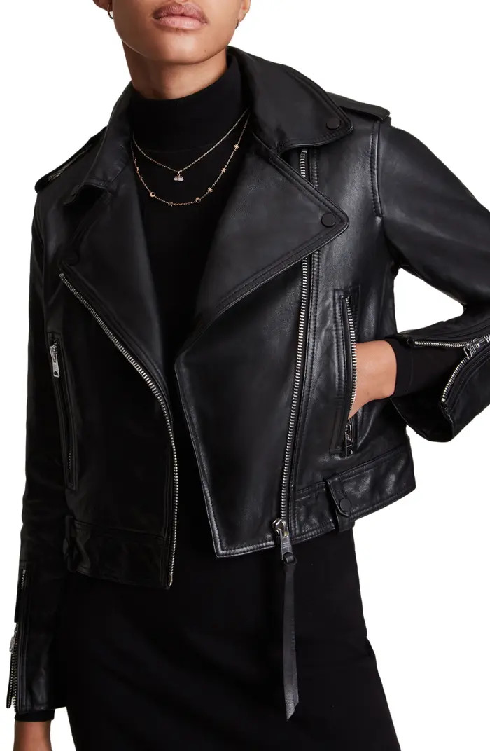 AllSaints Ayra Leather Biker Jacket | Nordstrom | Nordstrom