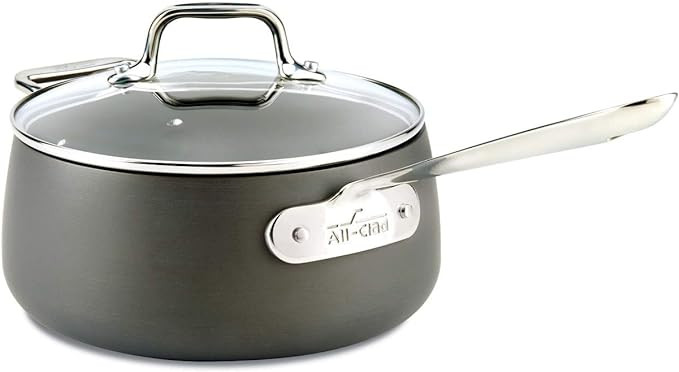 All-Clad HA1 Hard Anodized Nonstick Sauce Pan 3.5 Quart Induction Oven Safe 350F Pots and Pans, C... | Amazon (US)