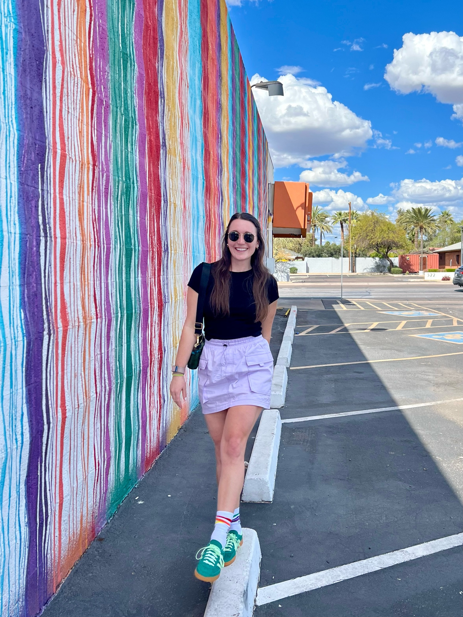 Cargo skirt casual today. Wearing a medium in the tee, small in the skirt and shoes are TTS