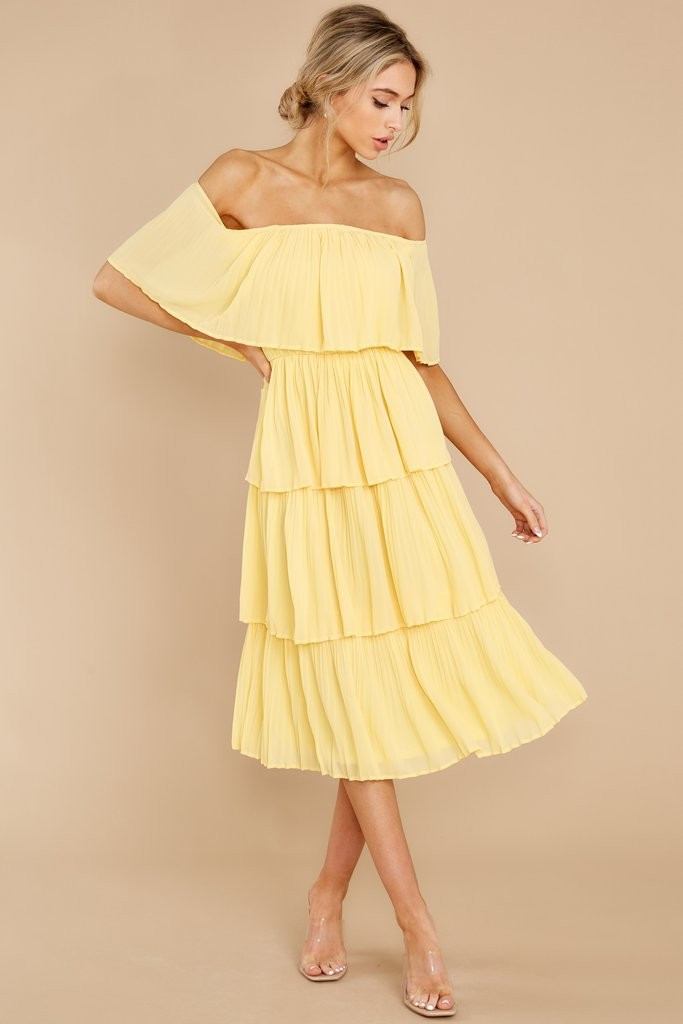 See It Happen Sunshine Yellow Midi Dress | Red Dress 