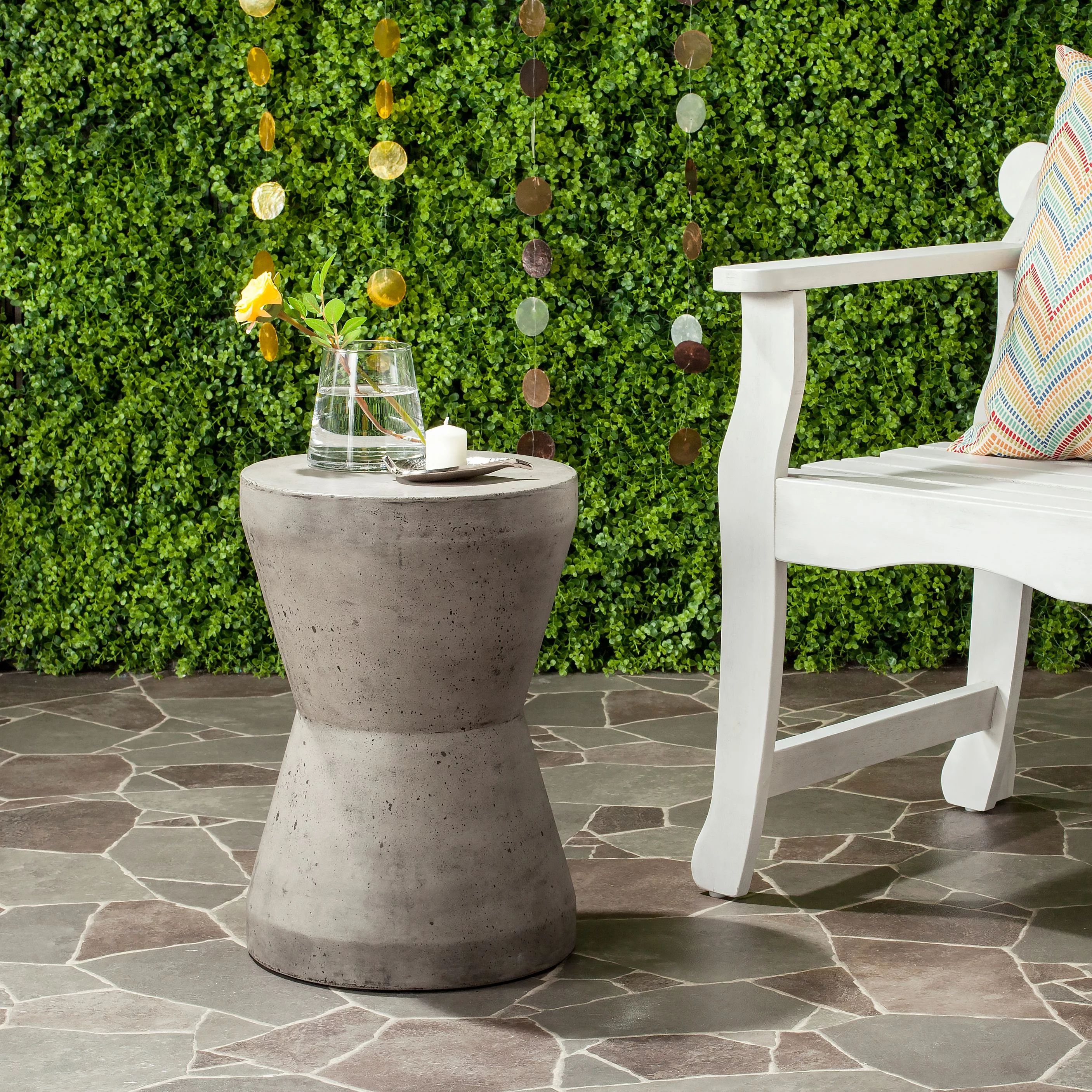 Safavieh Torre Outdoor Modern Concrete Accent Table - Dark Grey - Walmart.com | Walmart (US)