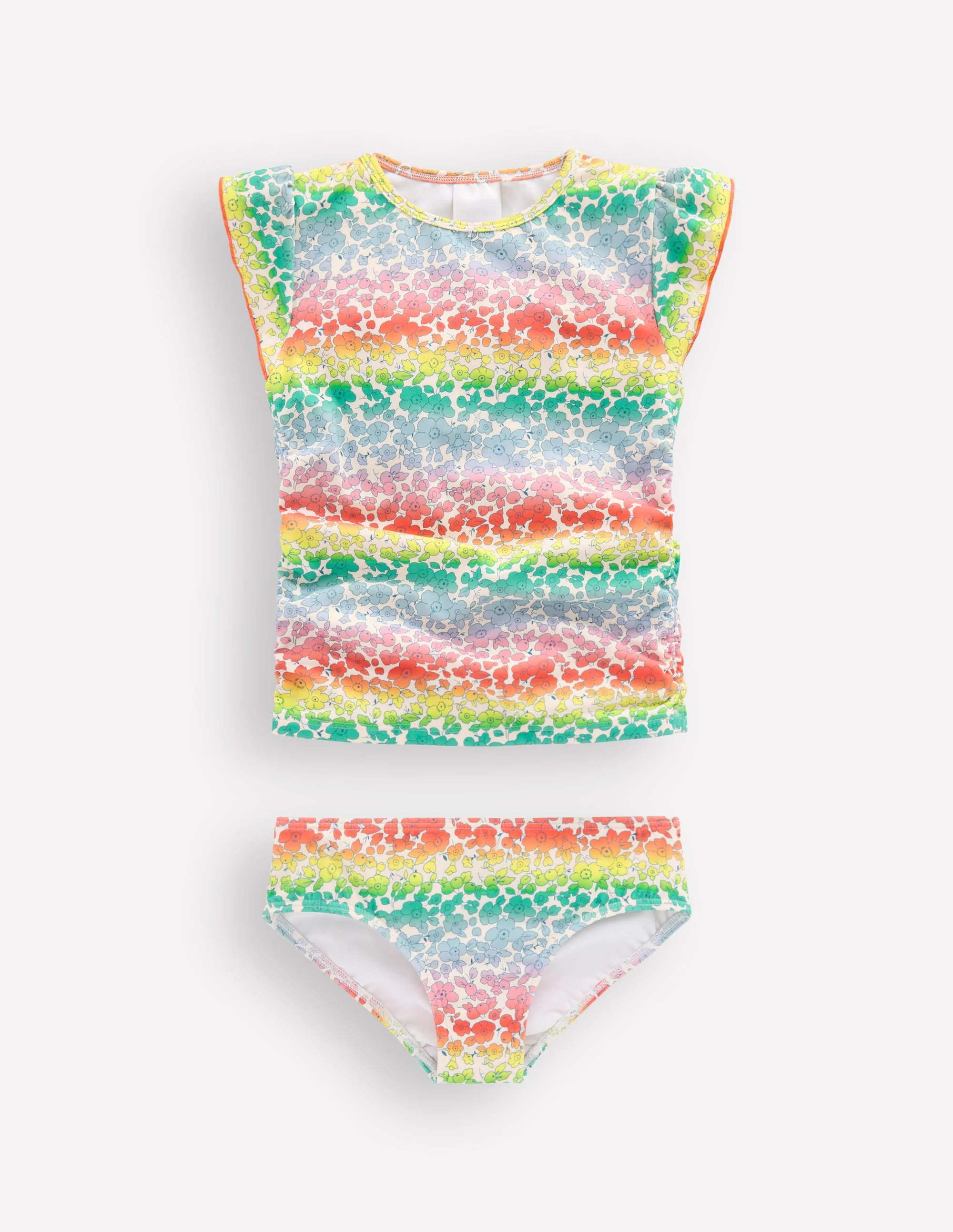 Ruched Tankini Set-Rainbow Ombre Flowerbed | Boden (US)