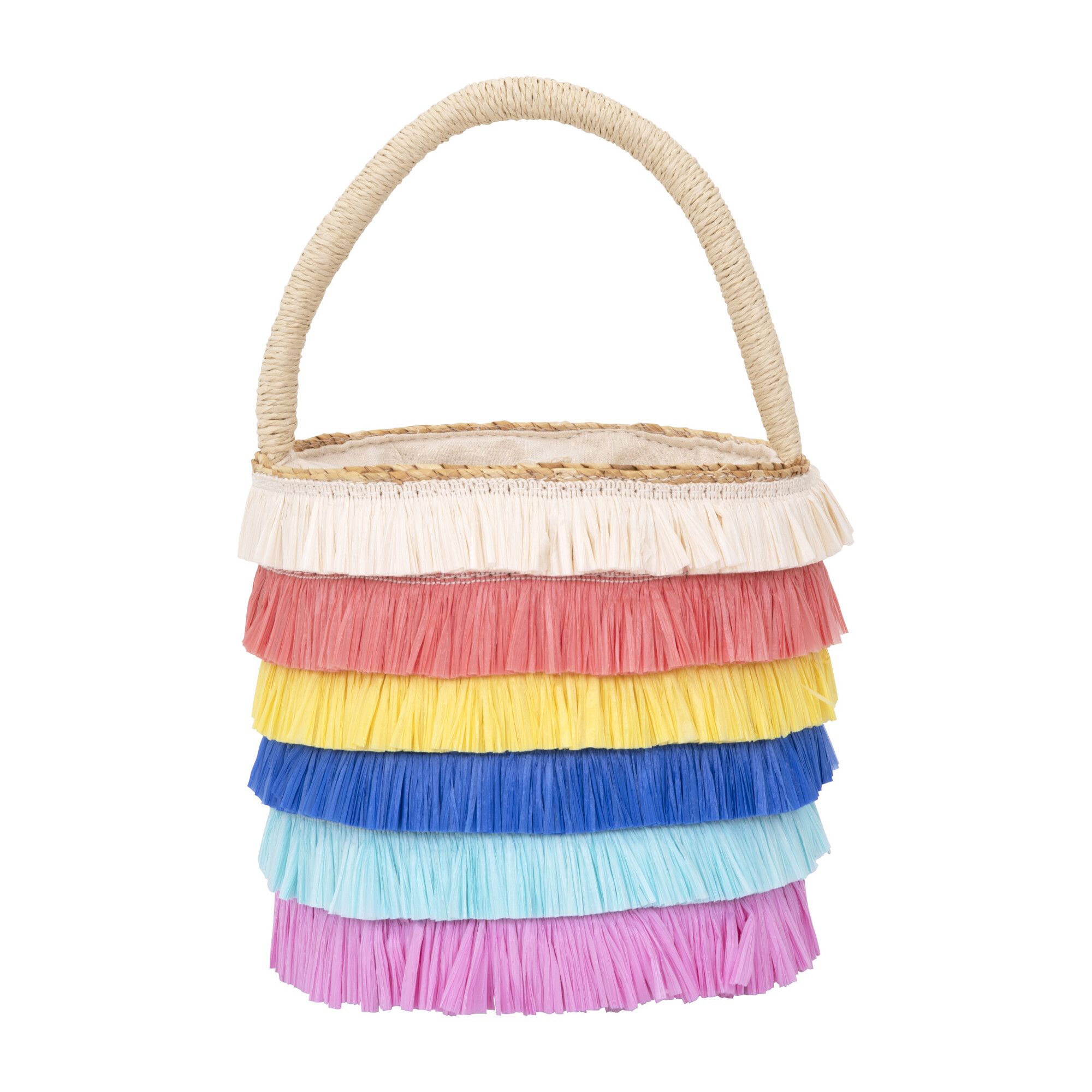 Raffia Fringed Woven Straw Bag | Maisonette