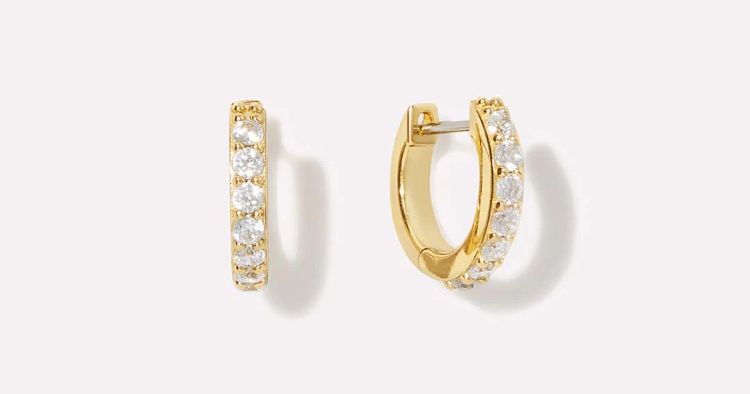 Pavé Huggie Hoops - Suzanne Medium | Ana Luisa