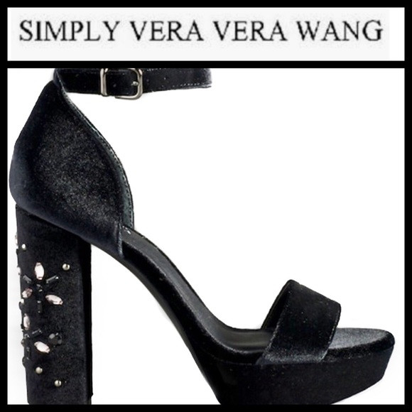 Simply Vera Vera Wang Jeweled Velvet Heel Sz 8.5M | Poshmark