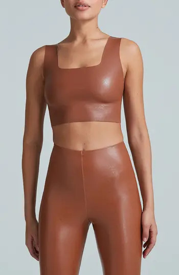 Commando Faux Leather Crop Top in Cocoa at Nordstrom Rack, Size Small | Nordstrom Rack