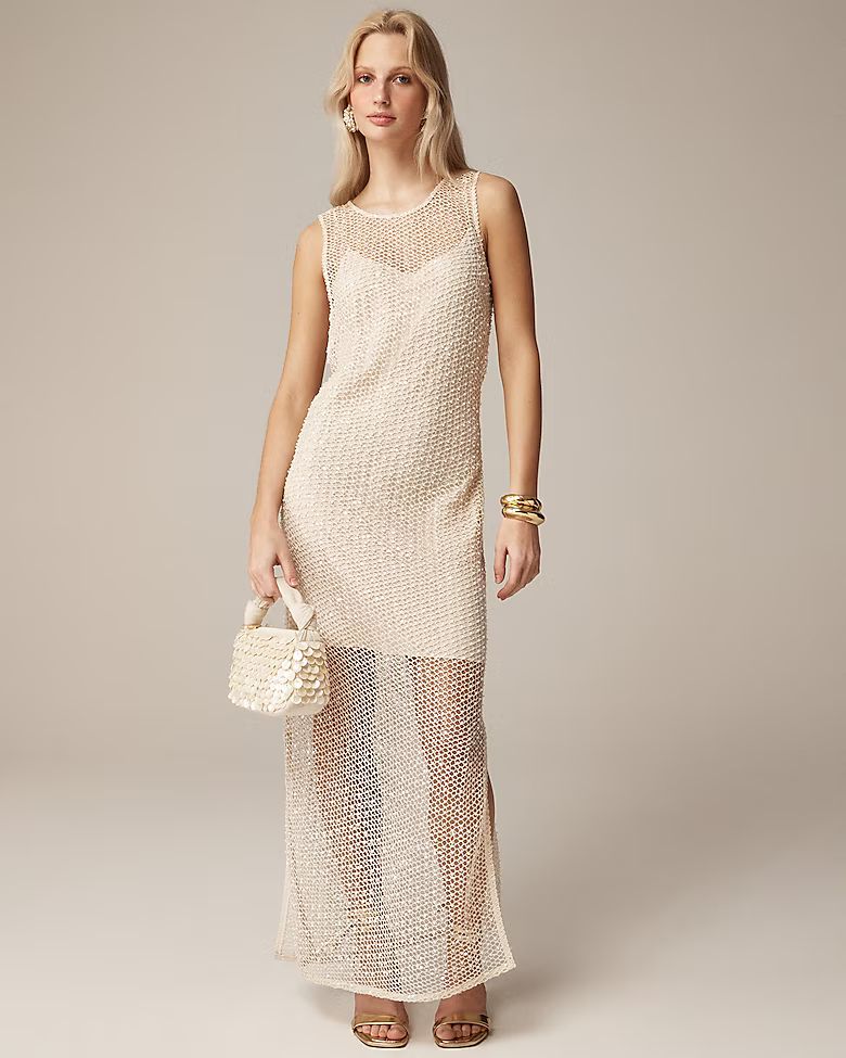 Collection sheer slip dress with pearls | J.Crew US
