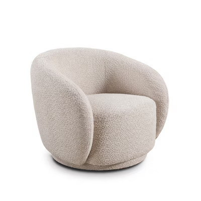 Swivel Accent Chair,Upholstered Modern Round Accent Arm Chairs,360 Swivel Single Sofa Armchair for Living Room and Bedroom,Beige Boucle | Target