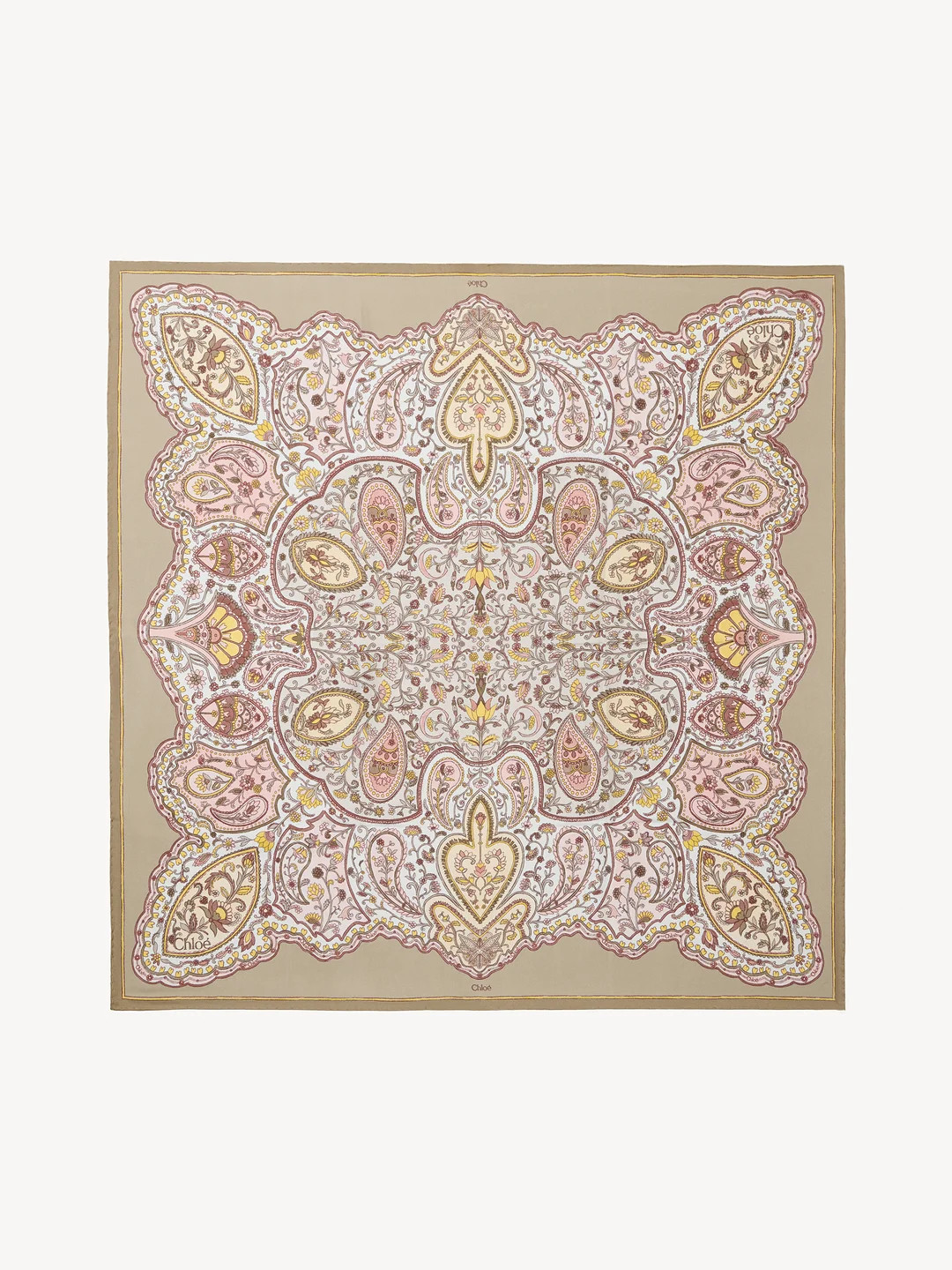 The Chloé Paisley square scarf in silk twill | Chloe US