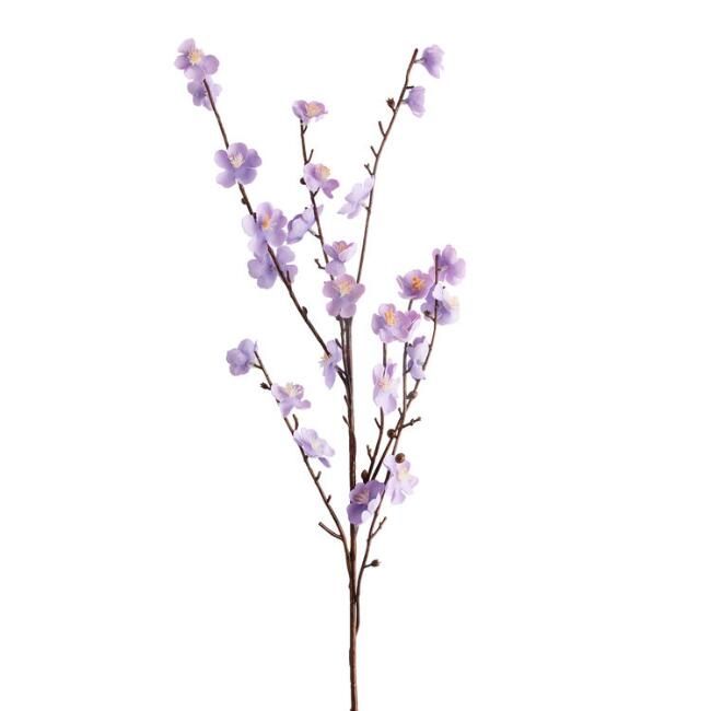 Purple Faux Velvet Plum Blossom Stem | World Market