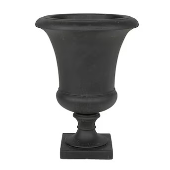 allen + roth 10.75-in x 21-in Matte Black Mixed/Composite Planter | Lowe's
