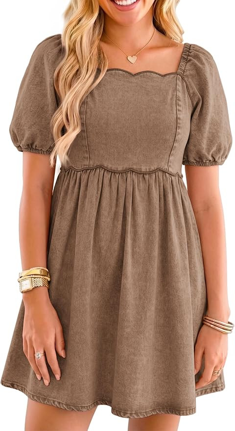 Denim Dress for Women Western Jean Babydoll Country Concert Outfits | Amazon (US)