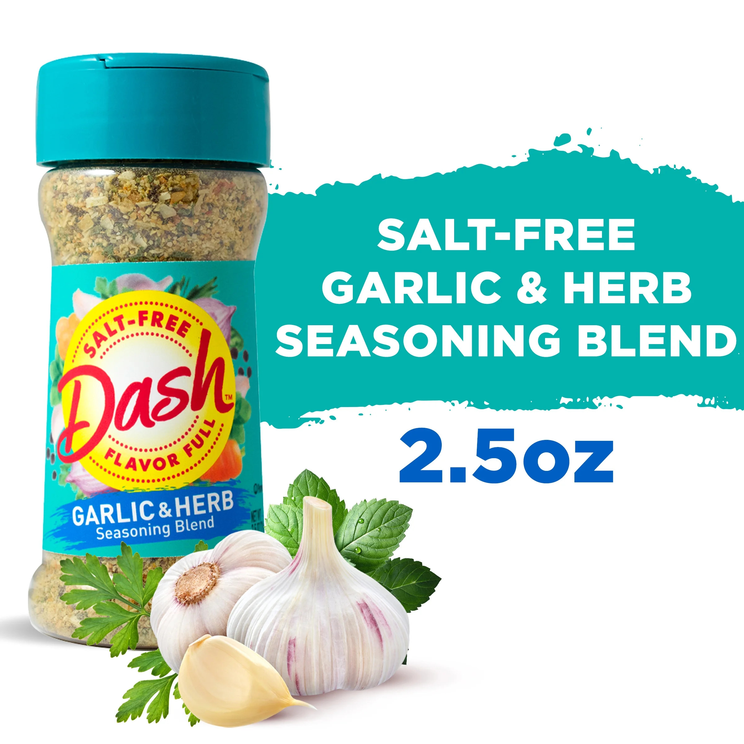 Dash Salt-Free Garlic & Herb Seasoning Blend, Kosher, 2.5 OZ | Walmart (US)