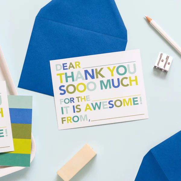 Kids Fill in Thank You Notes - Blue | Joy Creative Shop