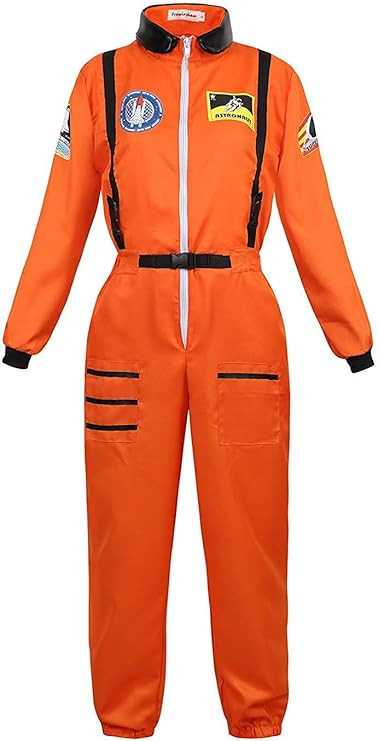 Womens Astronaut Costume Adult Space Suit Dress up Costume Spaceman Cosplay Halloween | Amazon (US)