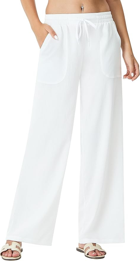 Women's Palazzo Pants for 29"/31" Flowy Travel Wide Leg Yoga Pants 2026 Ladies Casual Summer Loos... | Amazon (US)