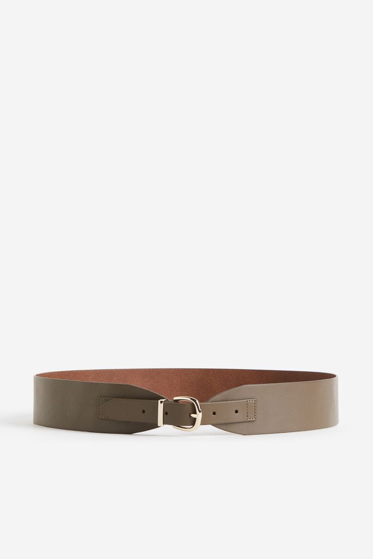 Leather waist belt - Khaki green - Ladies | H&M GB | H&M (UK, MY, IN, SG, PH, TW, HK)