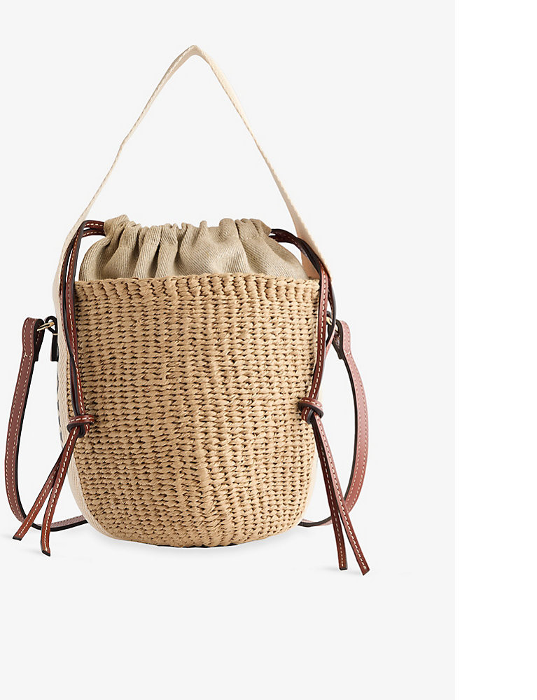 Woody small raffia basket bag | Selfridges