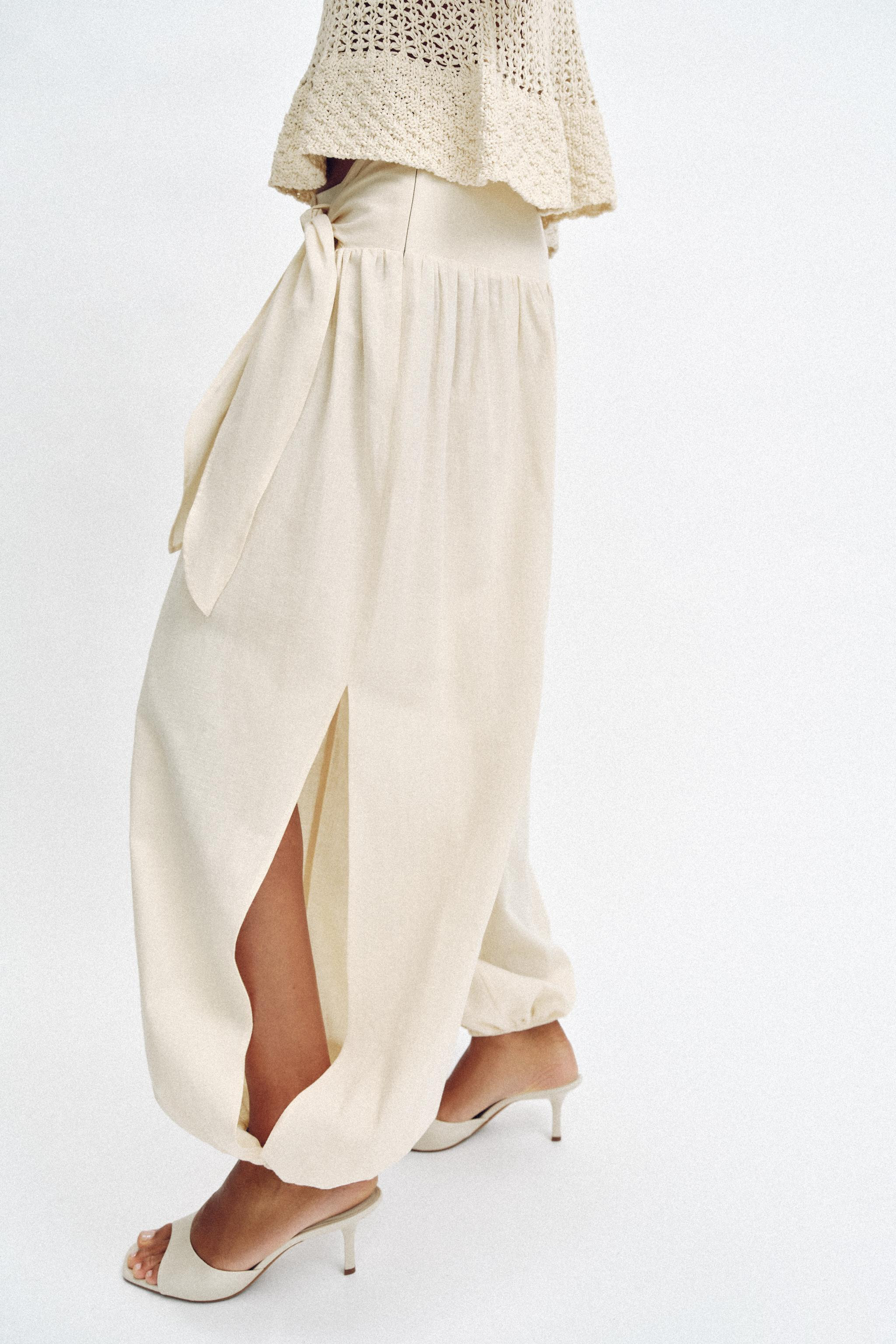 SAROUEL TROUSERS WITH TIE DETAIL | Zara UK