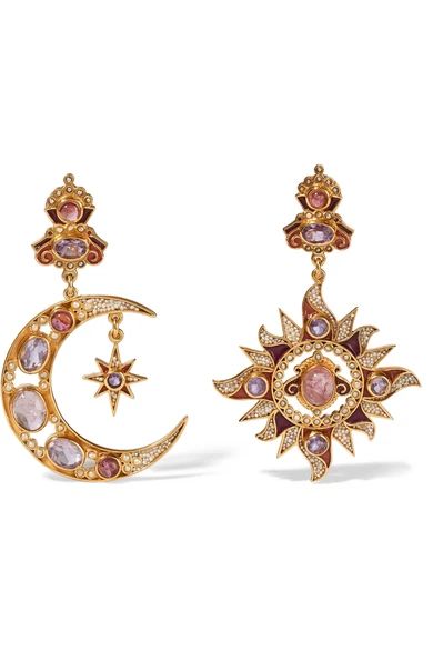 Gold-plated multi-stone earrings | NET-A-PORTER (US)