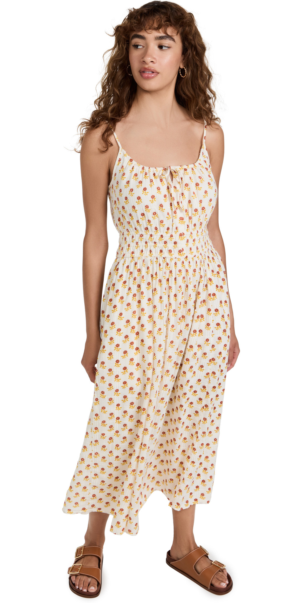 Madewell Sophia Cami Midi Dress in Wild Calendula Block Print | Shopbop