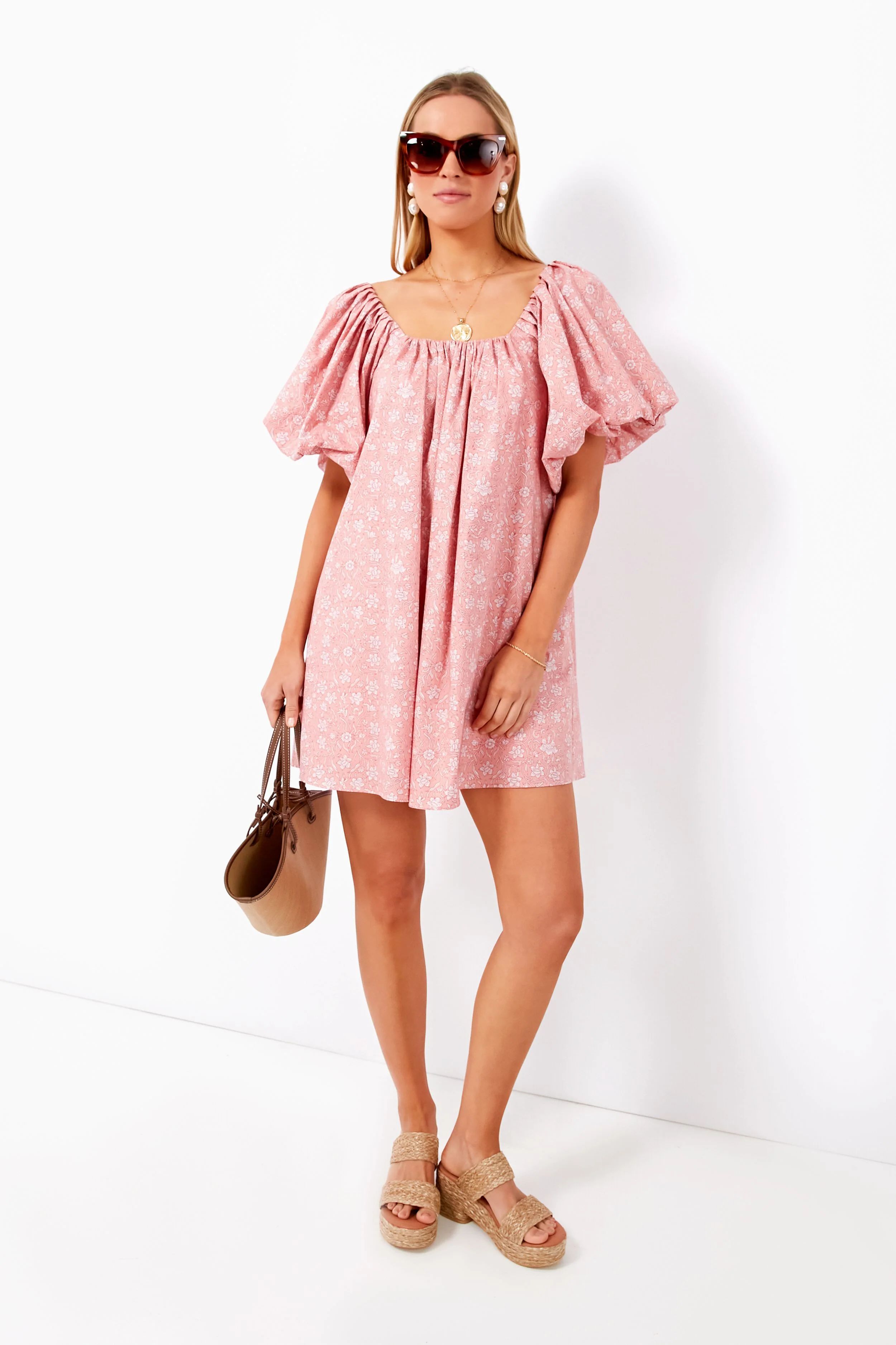 Dusty Pink Floral Oakley Mini Dress | Tuckernuck (US)