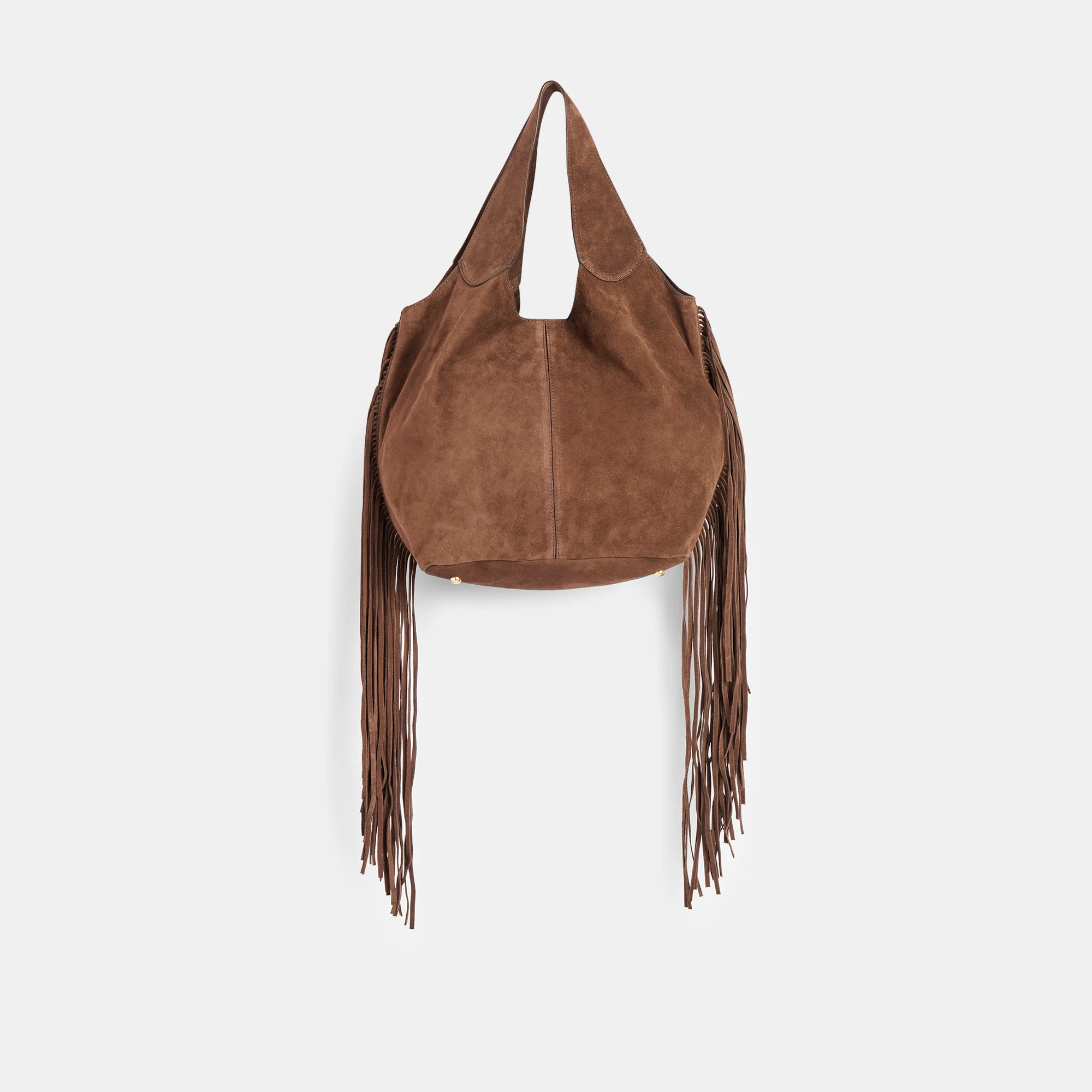 Nakoma Chocolate Suede Shoulder Bag | Dolce Vita | DolceVita.com