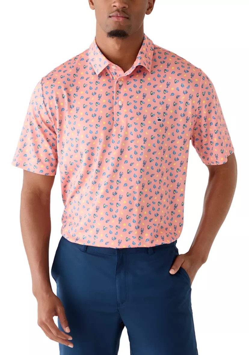Men's Short Sleeve Printed Performance Polo Shirt | Belk
