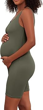 Women's Maternity Bodysuit Pregnancy Shapewear Sleeveless Sport Romper | Amazon (US)