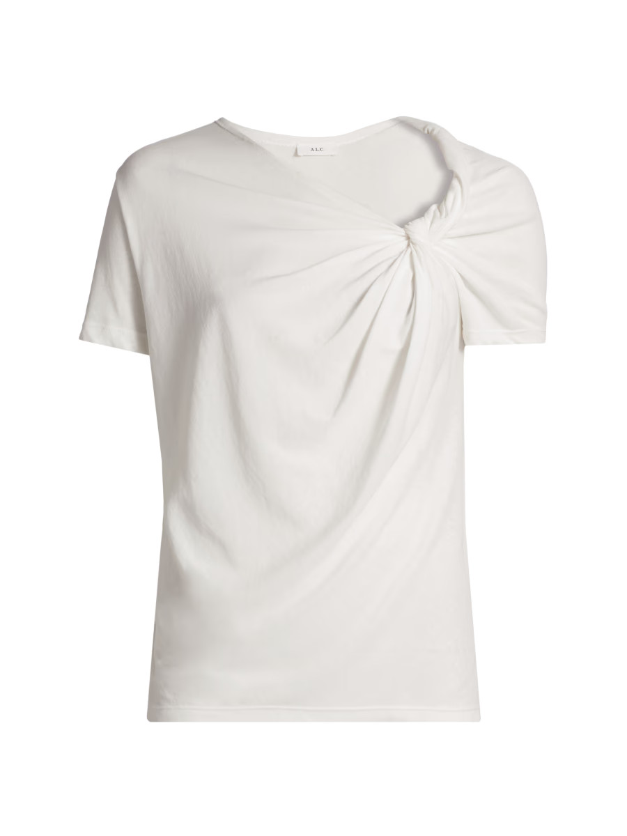 Liz Gathered Cotton T-Shirt | Saks Fifth Avenue