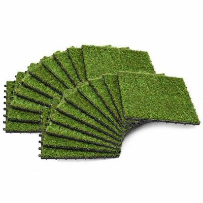 VidaXL Artificial Grass Tiles 20pcs  11.8”x 11.8” Green  | Target