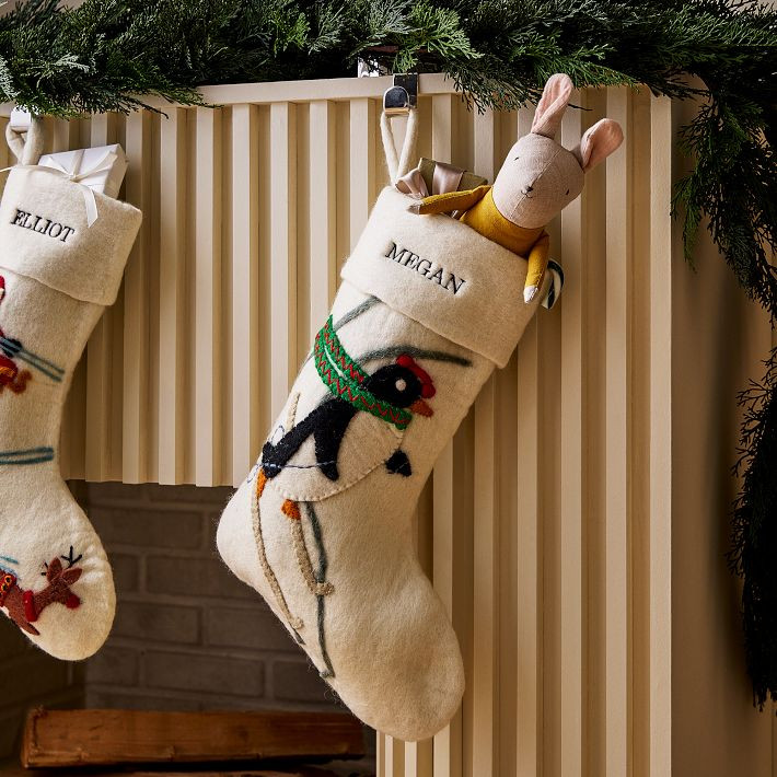 Felt Penguin Skiing Stocking | West Elm (US)