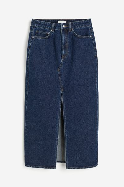 Denim Midi Skirt - Dark denim blue - Ladies | H&M US | H&M (US + CA)