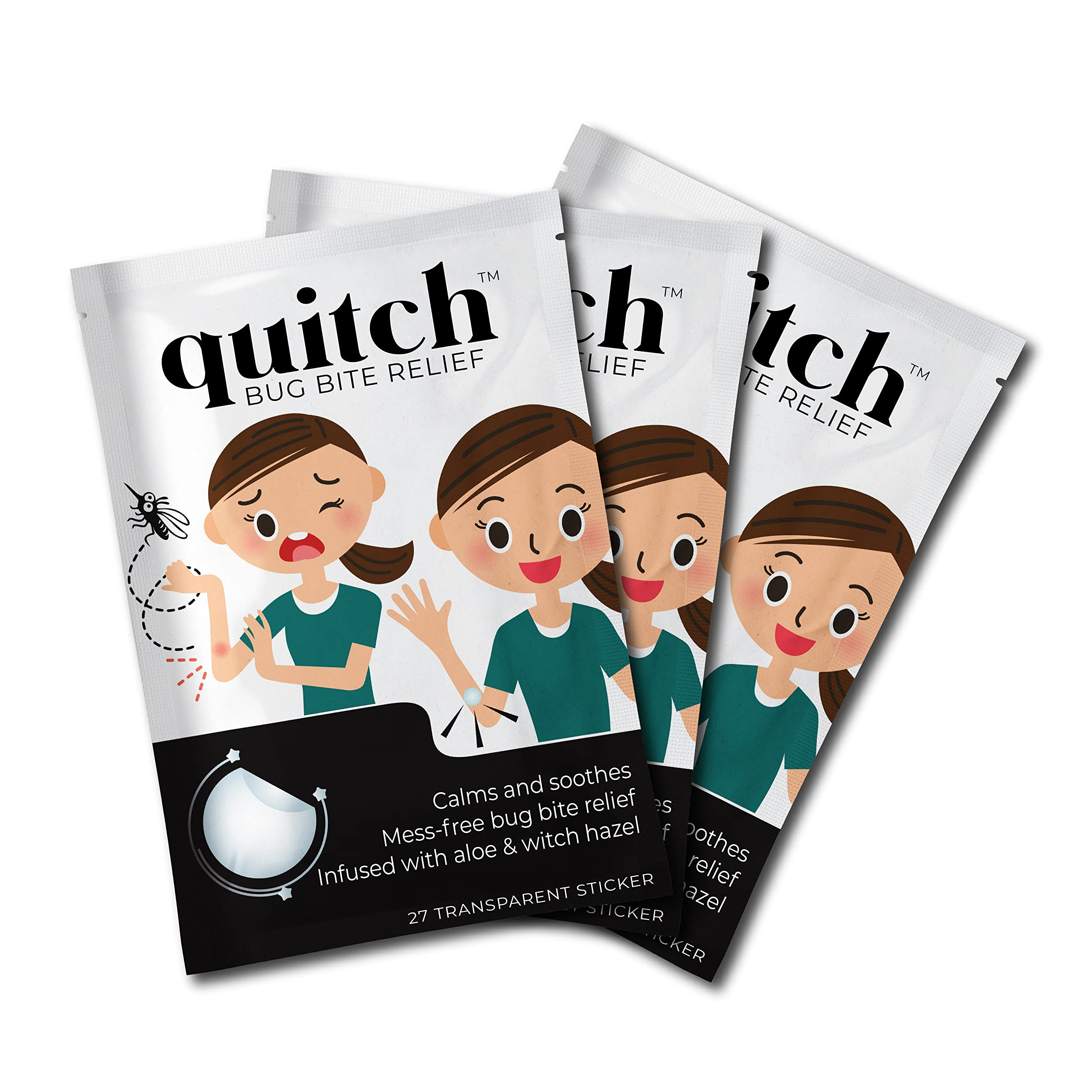 quitch Bug Bite Patches 3x27ct, Natural Itch Relief Stickers for Kids & Baby, Anti-Itch Cream Alt... | Amazon (US)