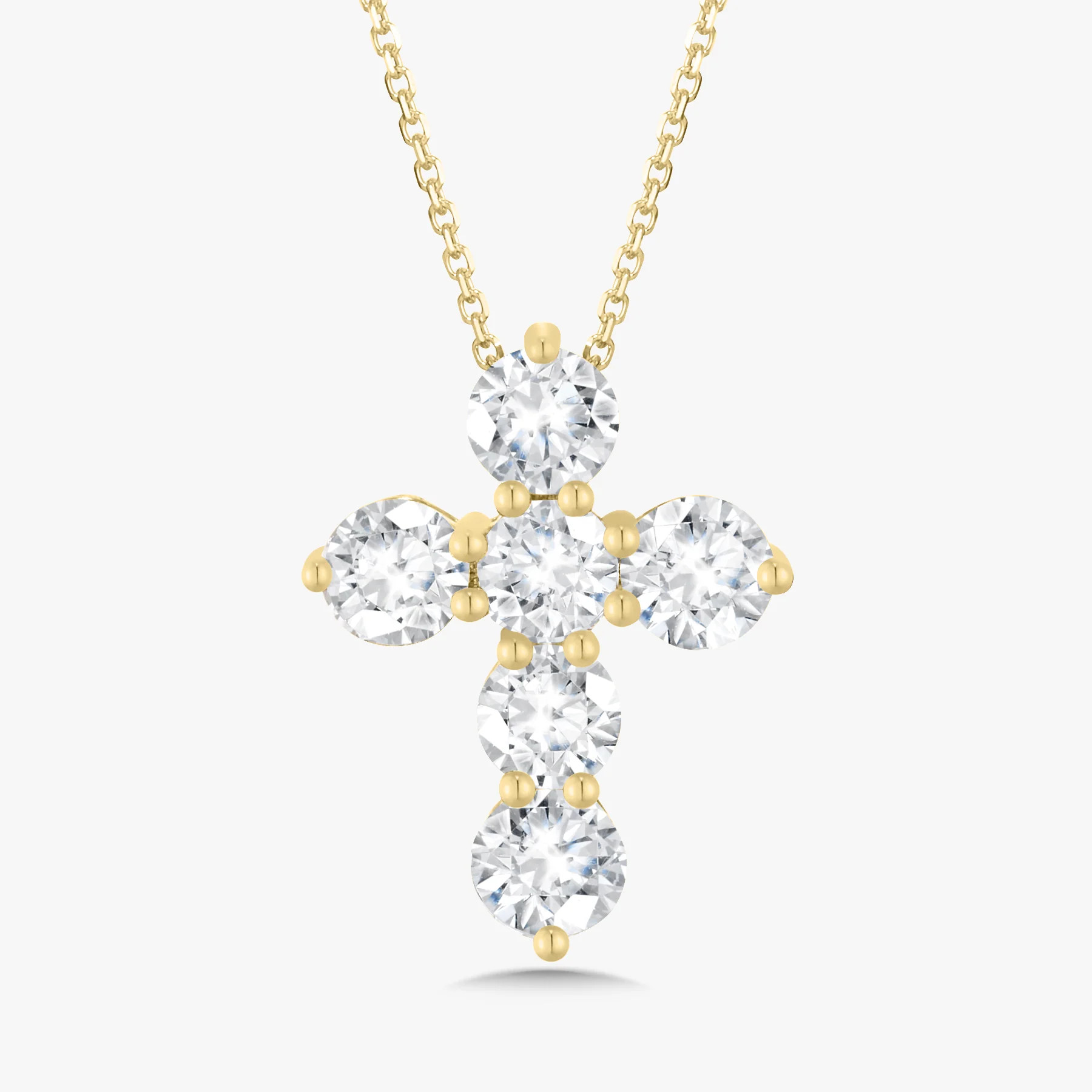 Khloe Two Prong Diamond Cross Necklace | RW Fine Jewelry