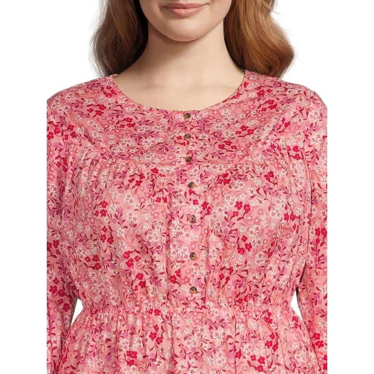 Terra & Sky Women's Plus Size Button Front Dress | Walmart (US)