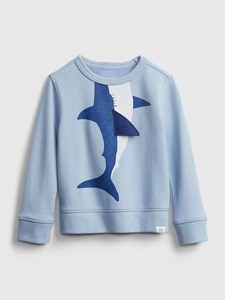 Toddler 3D Shark Graphic Crewneck Sweatshirt | Gap (US)