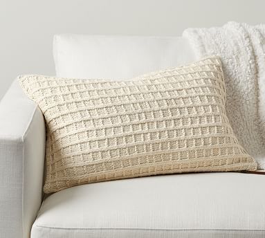Lavina Textured Lumbar Pillow Cover | Pottery Barn (US)